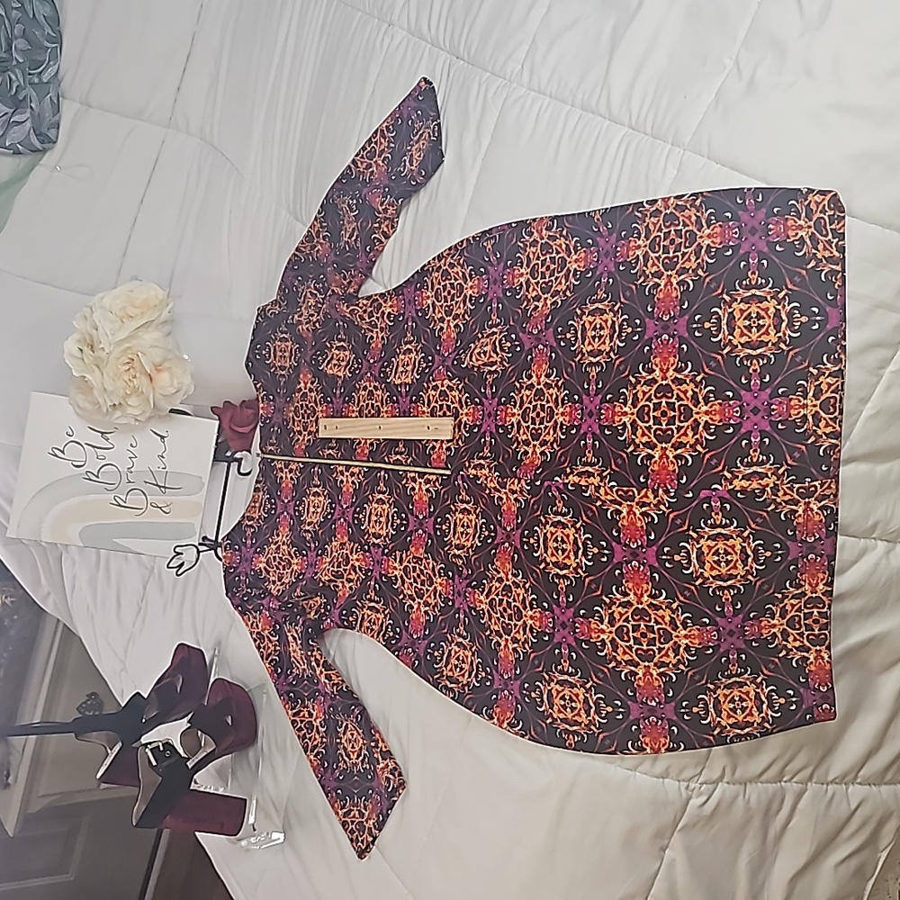 Gabby Skye Multicolor Patterned Dress Office Wear Office Cocktail quiet luxury - Picture 10 of 13